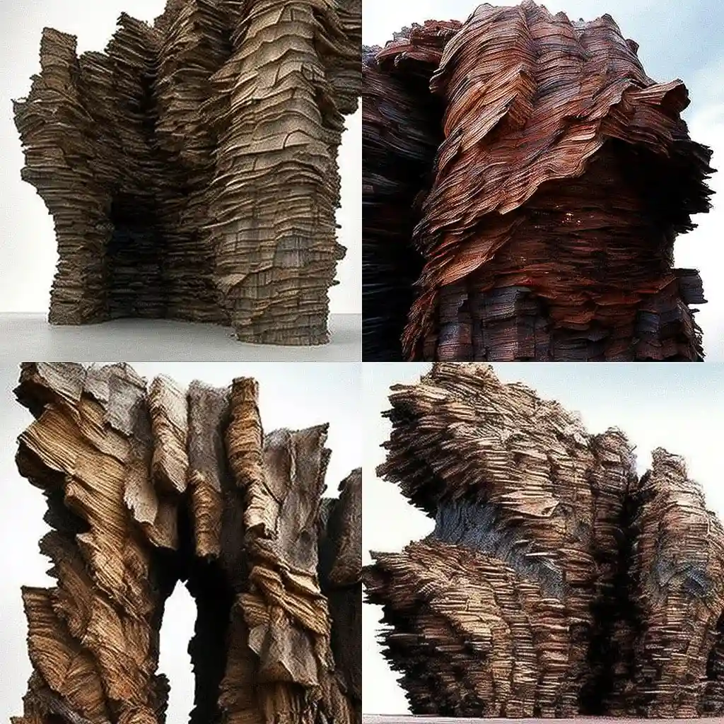 -乌苏拉·冯·里丁斯瓦德 ursula von rydingsvard风格midjourney AI绘画作品