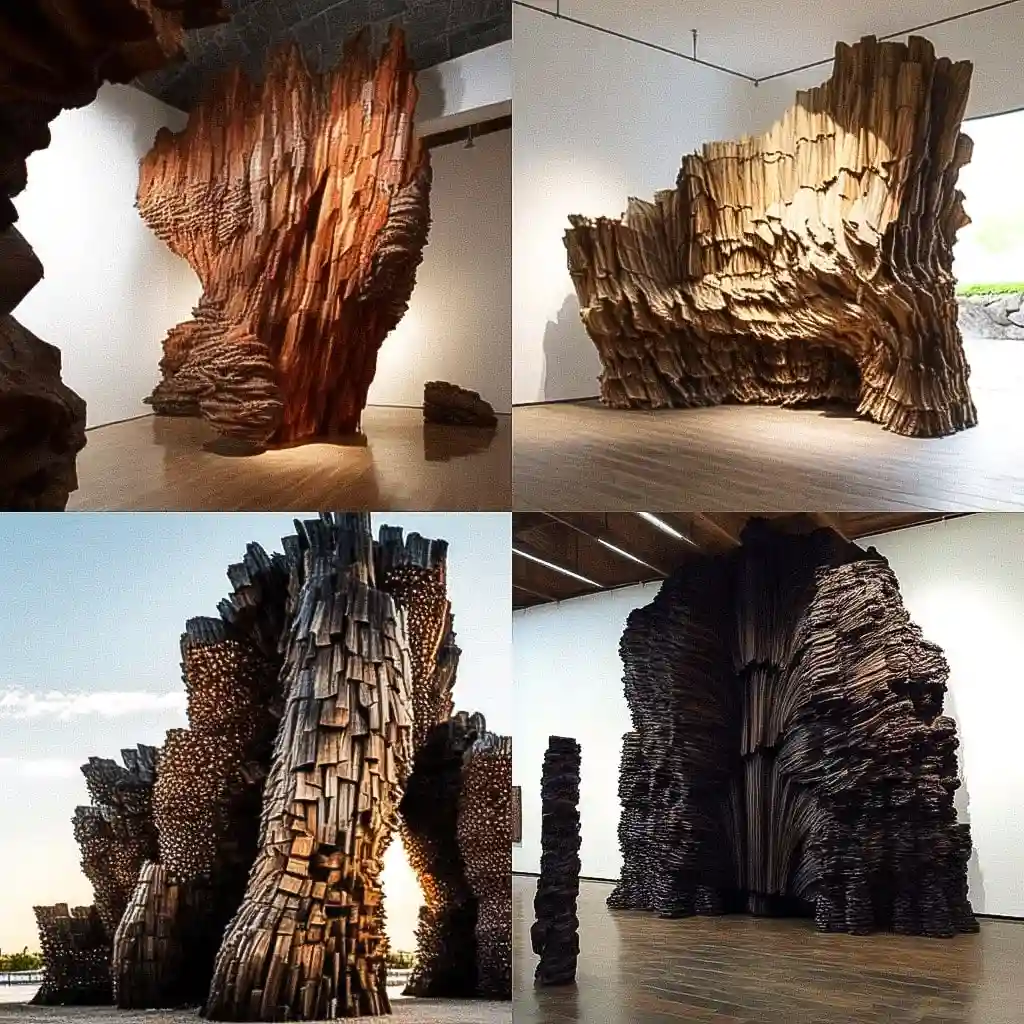 -乌苏拉·冯·里丁斯瓦德 ursula von rydingsvard风格midjourney AI绘画作品