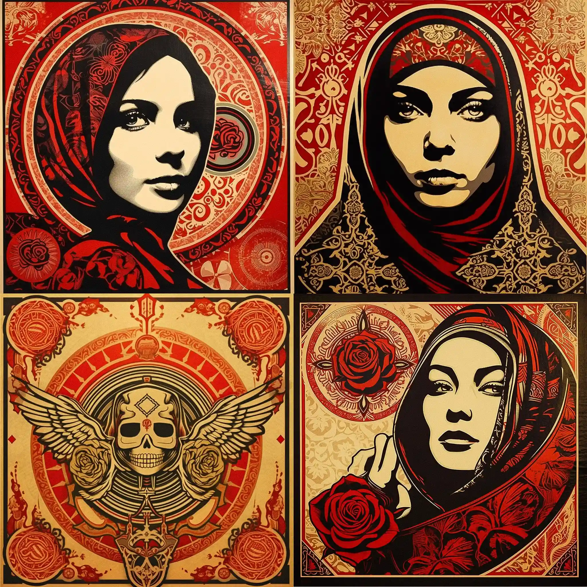 -谢泼德·费里 shepard fairey风格midjourney AI绘画作品