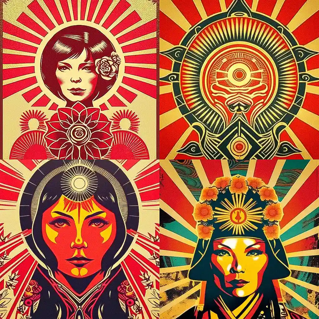 -谢泼德·费里 shepard fairey风格midjourney AI绘画作品