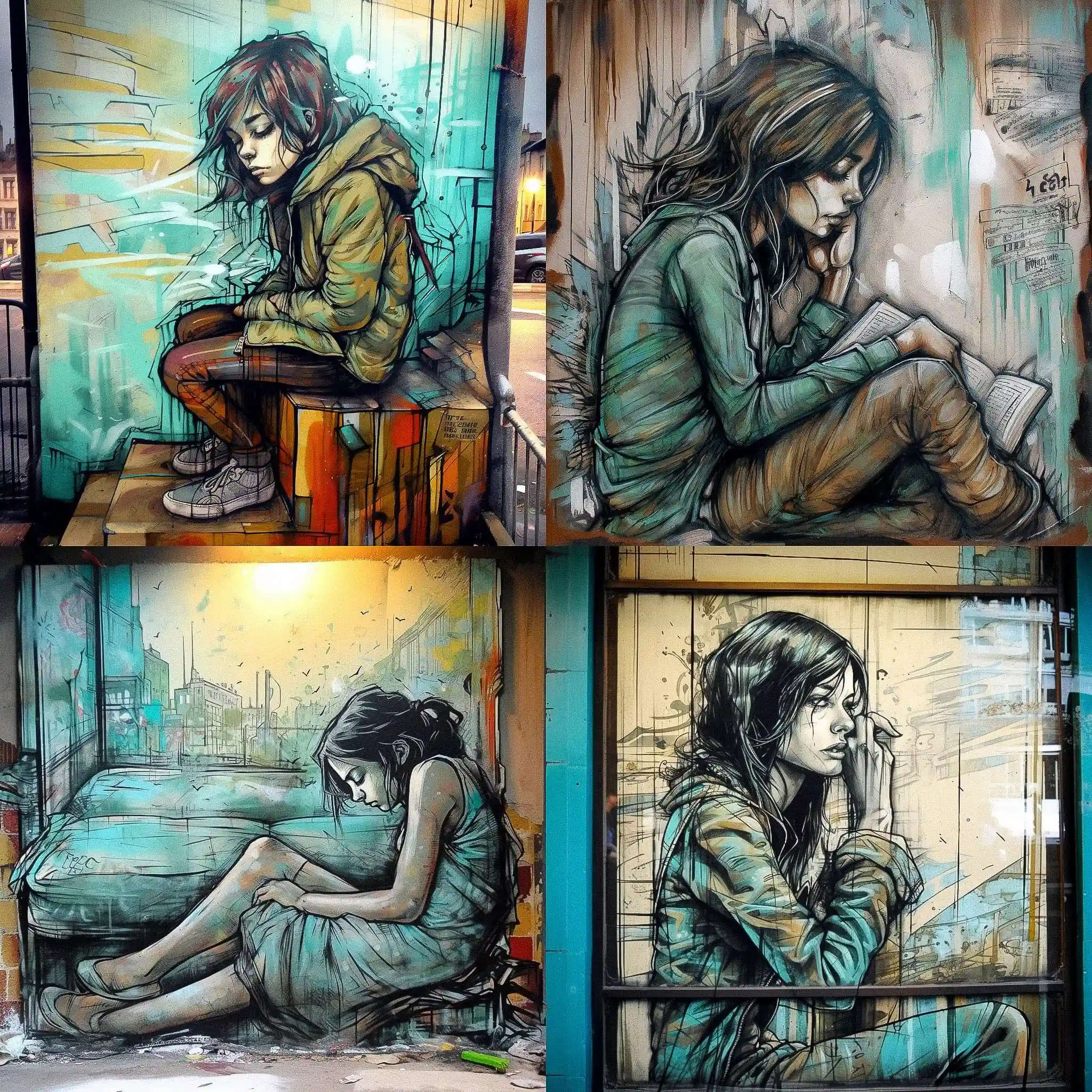 -爱丽丝·帕斯奎尼 alice pasquini风格midjourney AI绘画作品