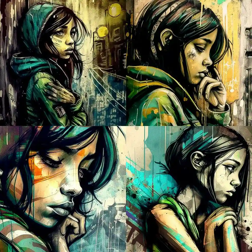 -爱丽丝·帕斯奎尼 alice pasquini风格midjourney AI绘画作品