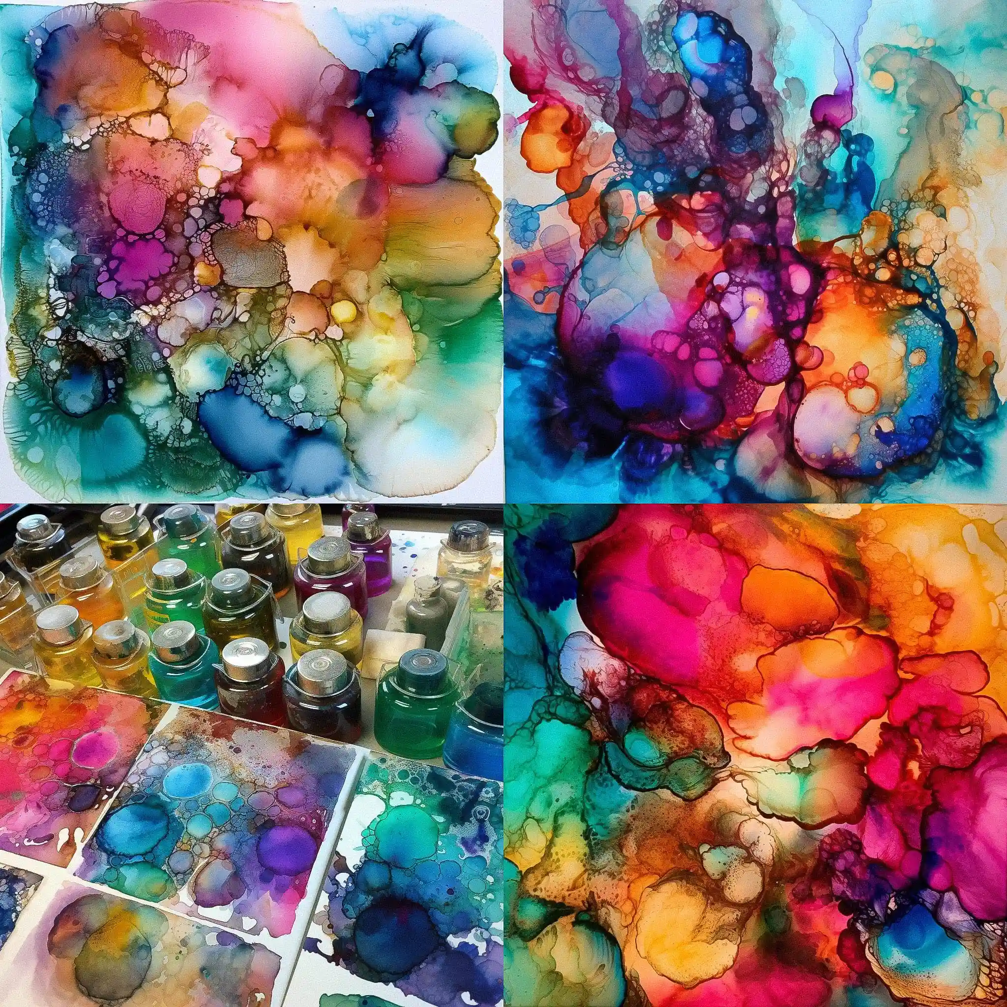 酒精墨水 alcohol ink风格midjourney AI绘画作品 -酒精墨水 alcohol ink风格midjourney AI绘画作品
