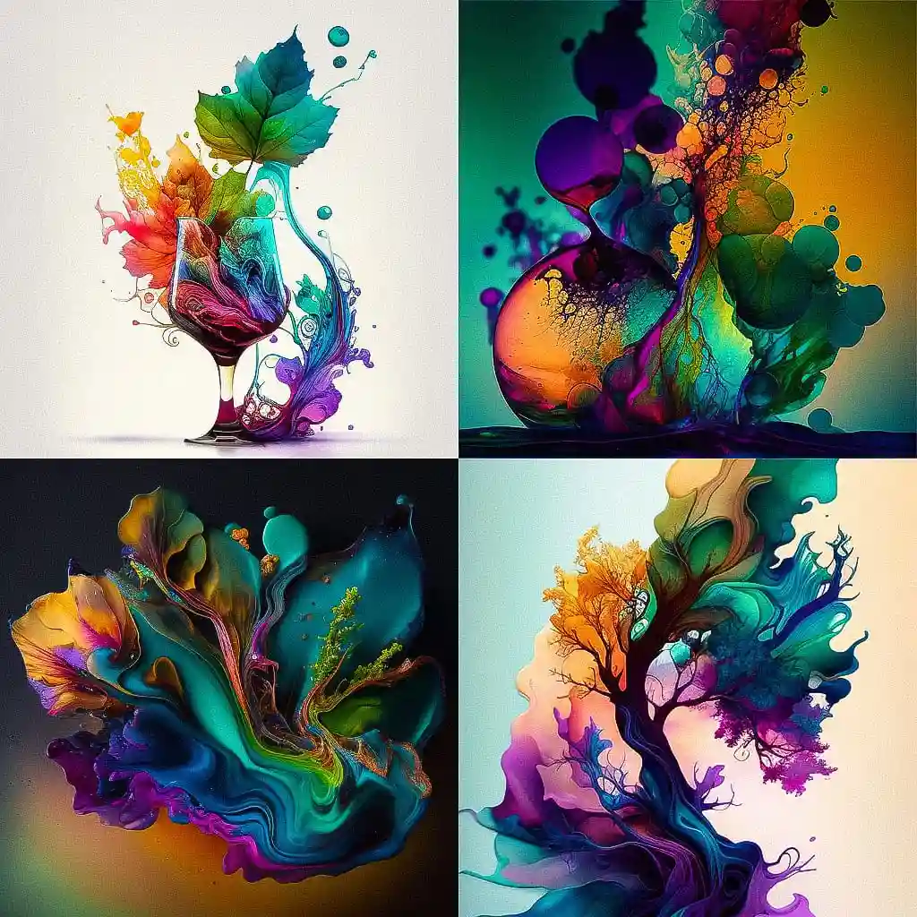 酒精墨水 alcohol ink风格midjourney AI绘画作品 -酒精墨水 alcohol ink风格midjourney AI绘画作品