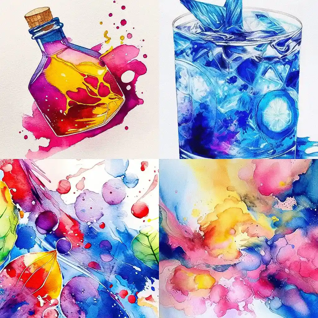 酒精墨水 alcohol ink风格midjourney AI绘画作品 -酒精墨水 alcohol ink风格midjourney AI绘画作品