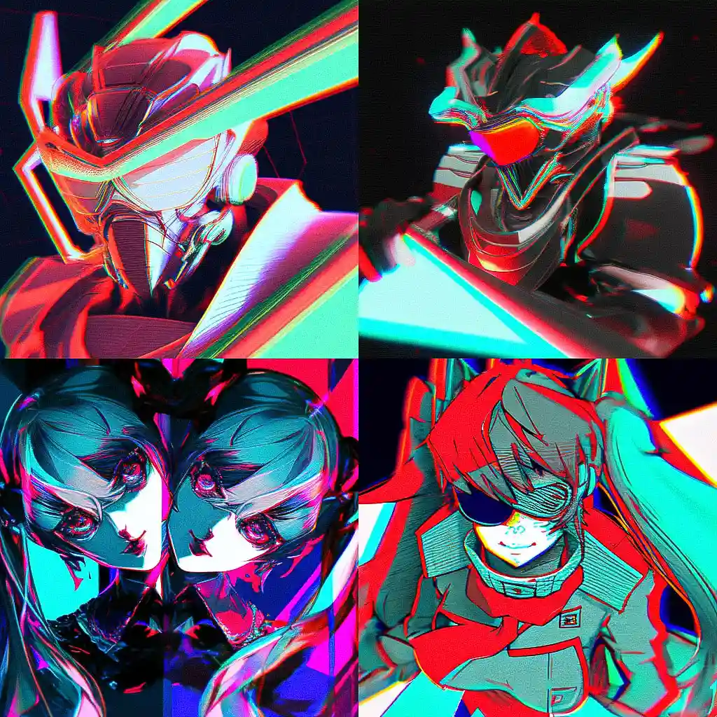 立体眼镜照片 anaglyph风格midjourney AI绘画作品 -立体眼镜照片 anaglyph风格midjourney AI绘画作品