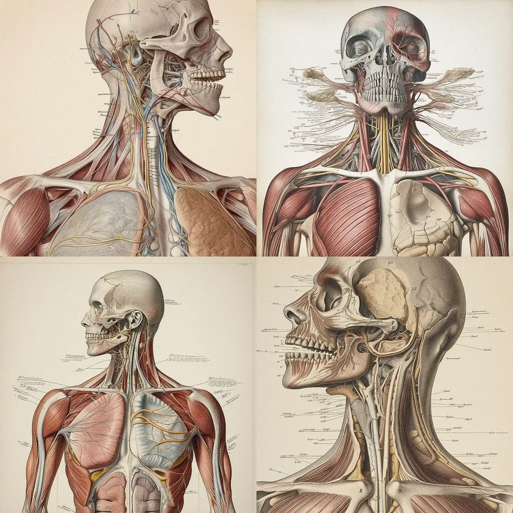 -解剖插图 anatomical illustration风格midjourney AI绘画作品