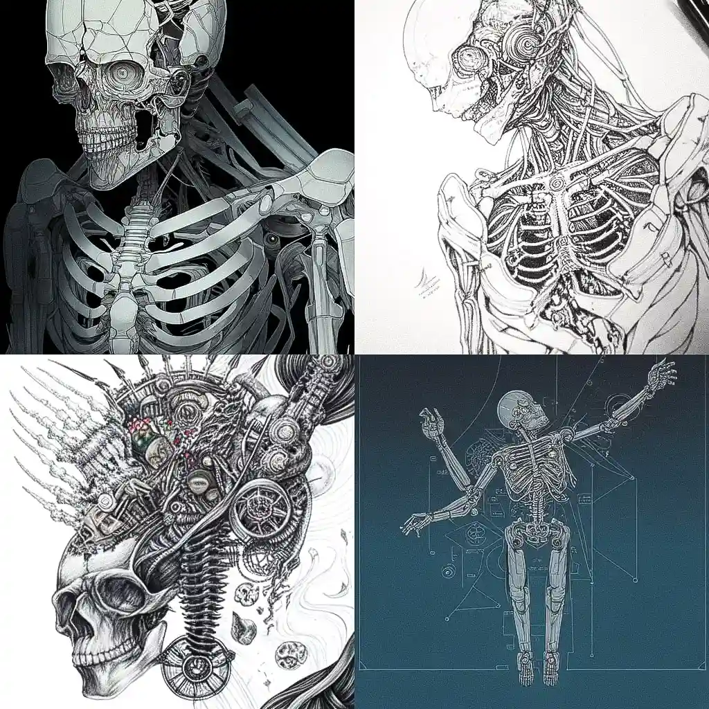 -解剖插图 anatomical illustration风格midjourney AI绘画作品