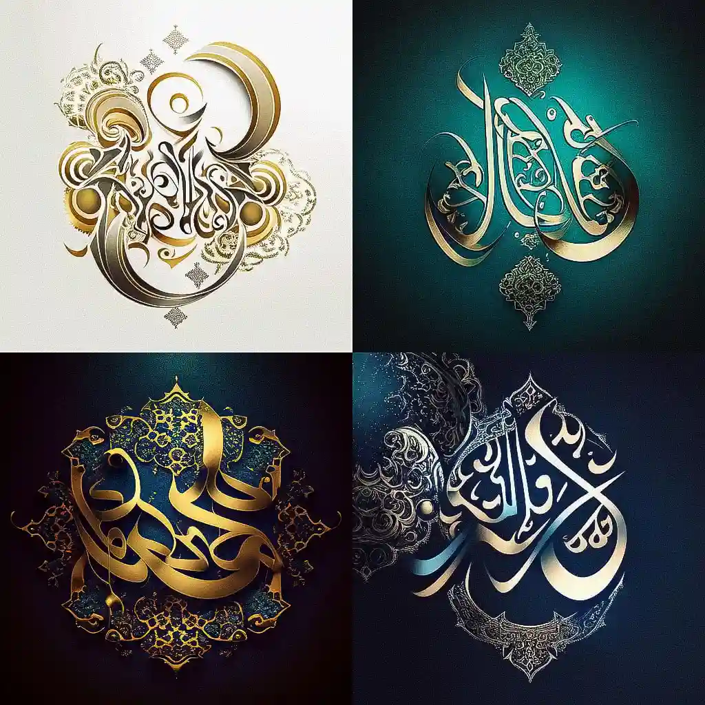 -阿拉伯笔迹 arabic calligraphy风格midjourney AI绘画作品