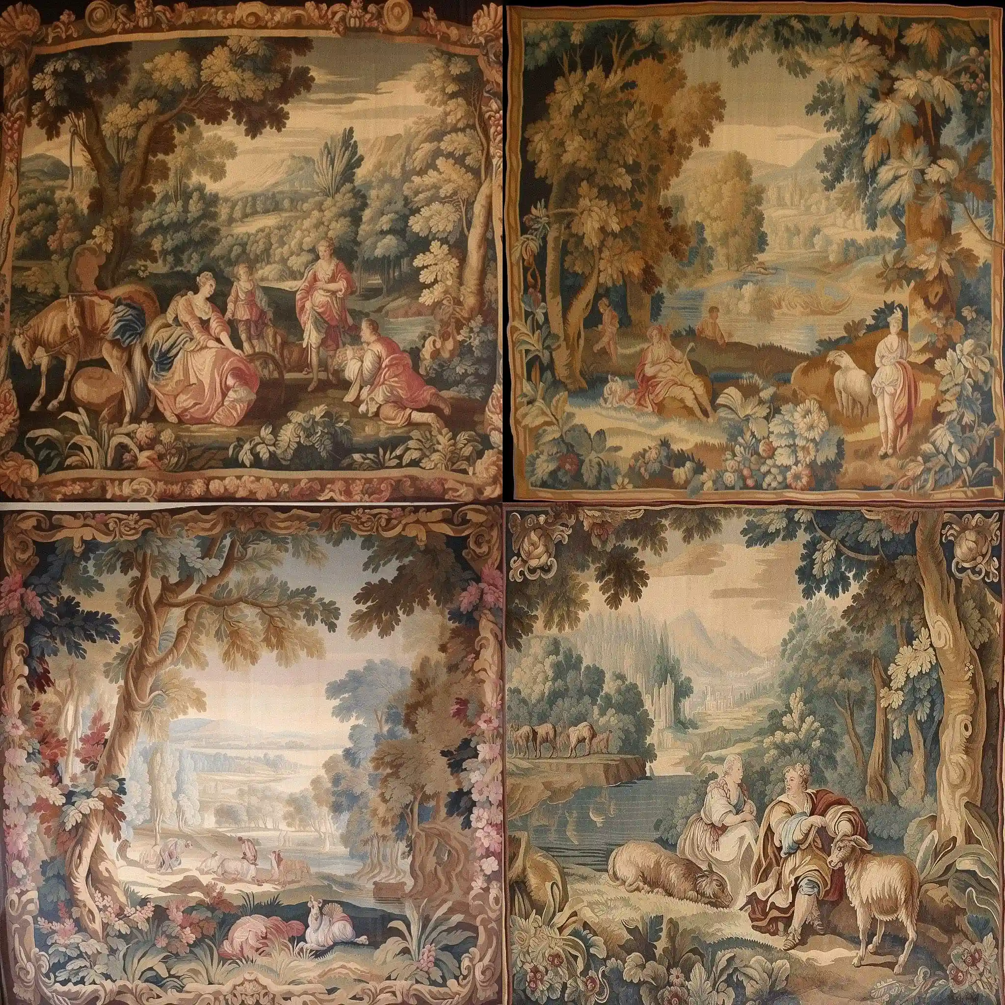 奥布松挂毯 aubusson tapestry风格midjourney AI绘画作品 -奥布松挂毯 aubusson tapestry风格midjourney AI绘画作品