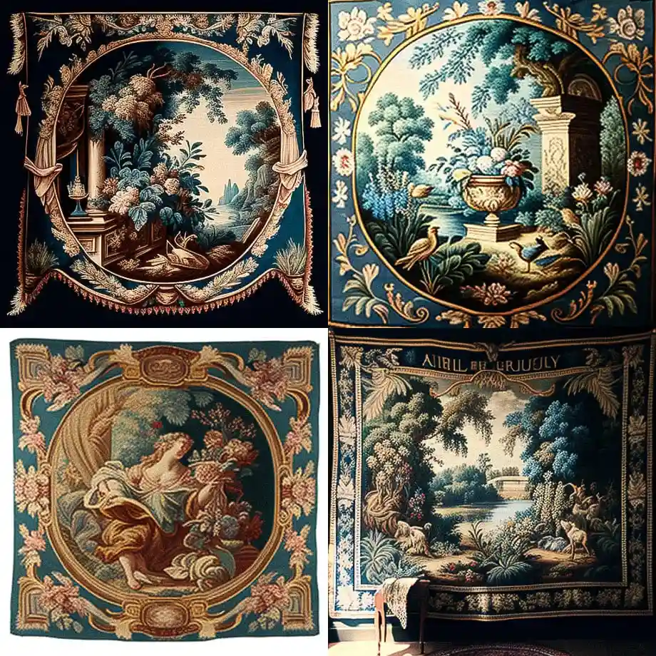 奥布松挂毯 aubusson tapestry风格midjourney AI绘画作品 -奥布松挂毯 aubusson tapestry风格midjourney AI绘画作品