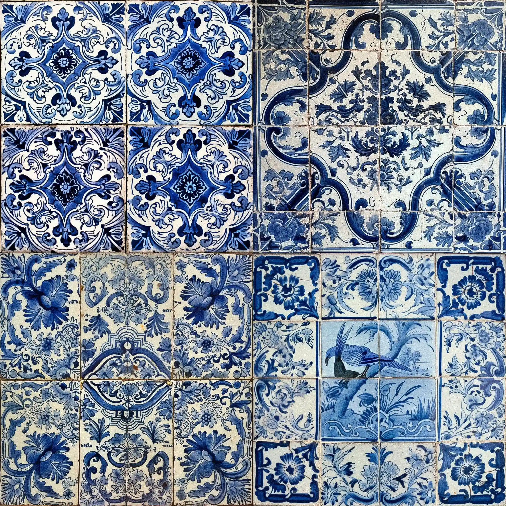 -葡萄牙彩瓷砖 azulejo风格midjourney AI绘画作品