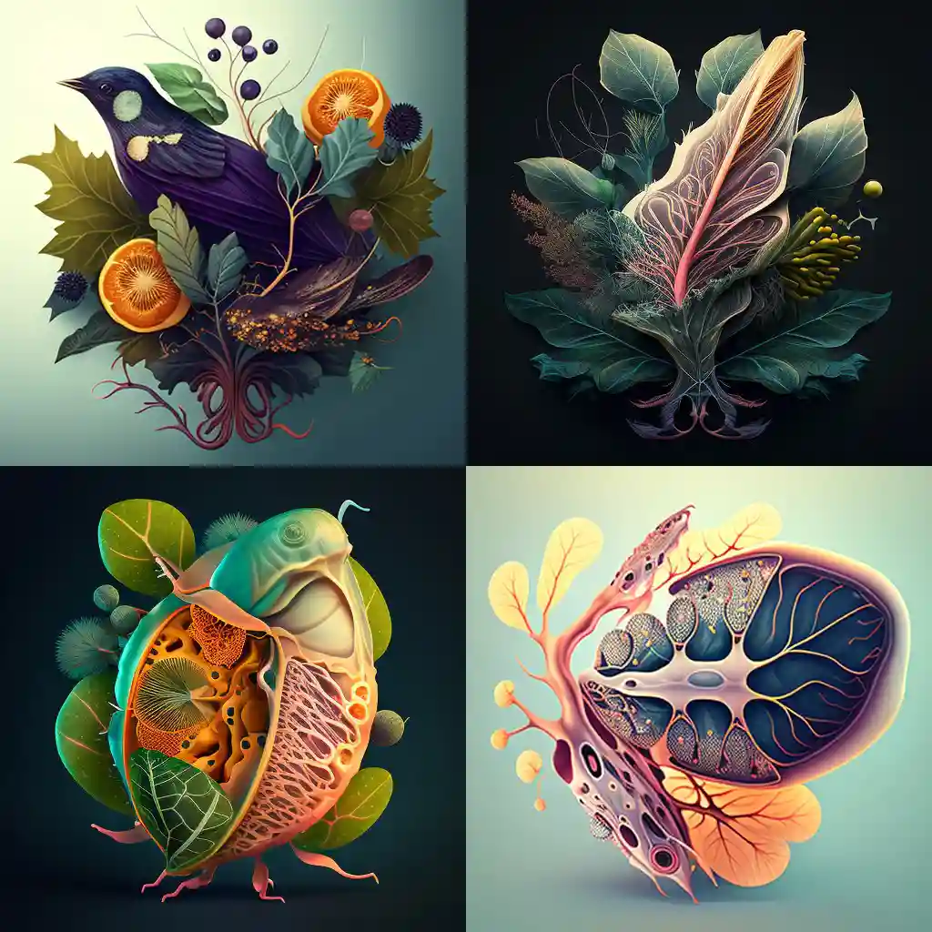 生物插图 biological illustration风格midjourney AI绘画作品 -生物插图 biological illustration风格midjourney AI绘画作品
