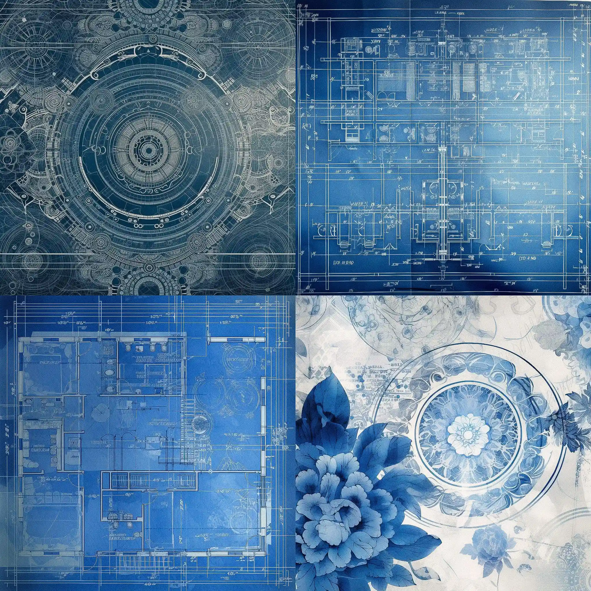 蓝图 blueprint风格midjourney AI绘画作品 -蓝图 blueprint风格midjourney AI绘画作品