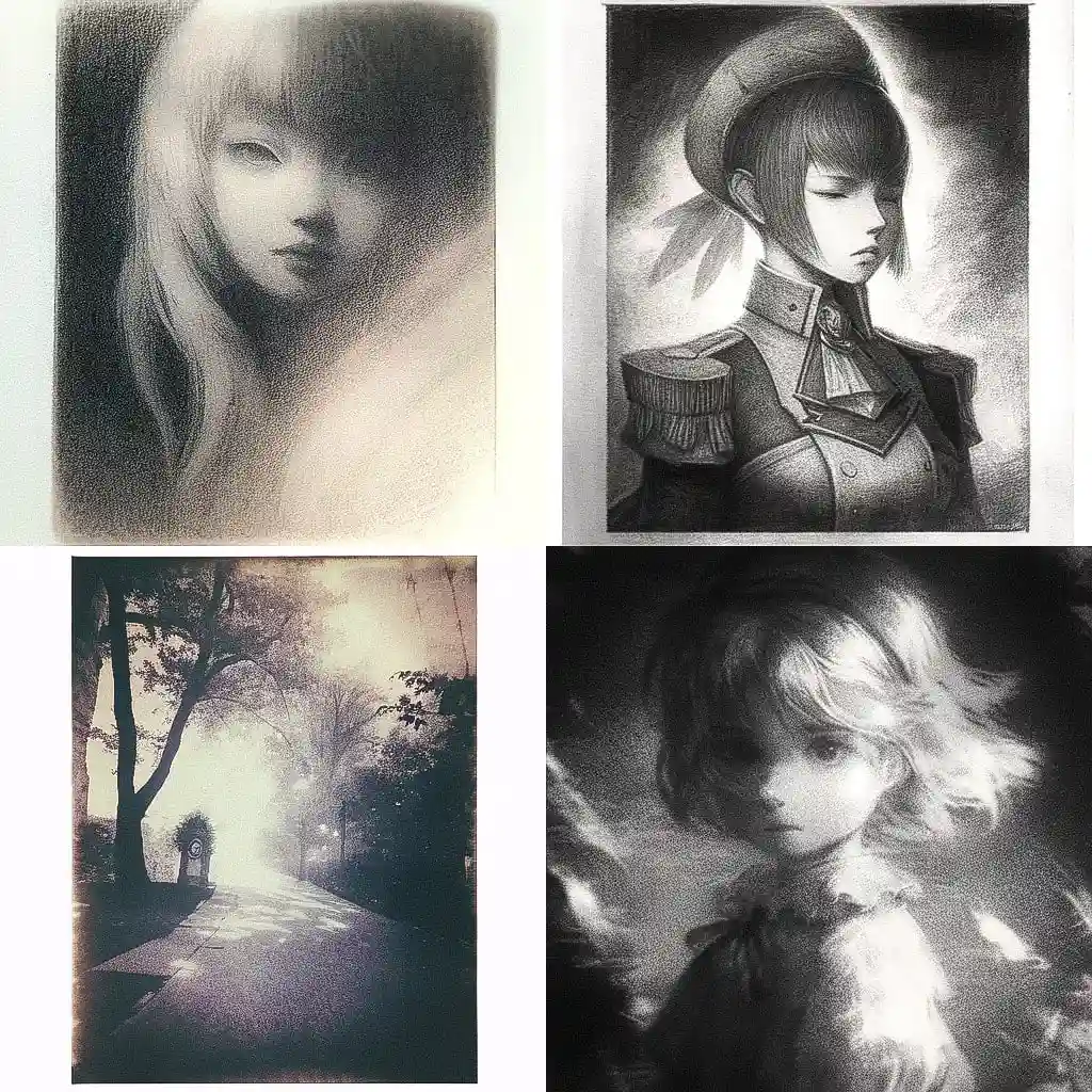 溶胶照片 bromoil print风格midjourney AI绘画作品 -溶胶照片 bromoil print风格midjourney AI绘画作品