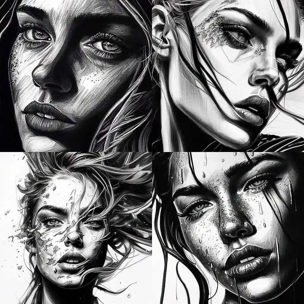 毛笔画 brush pen drawing风格midjourney AI绘画作品 -毛笔画 brush pen drawing风格midjourney AI绘画作品