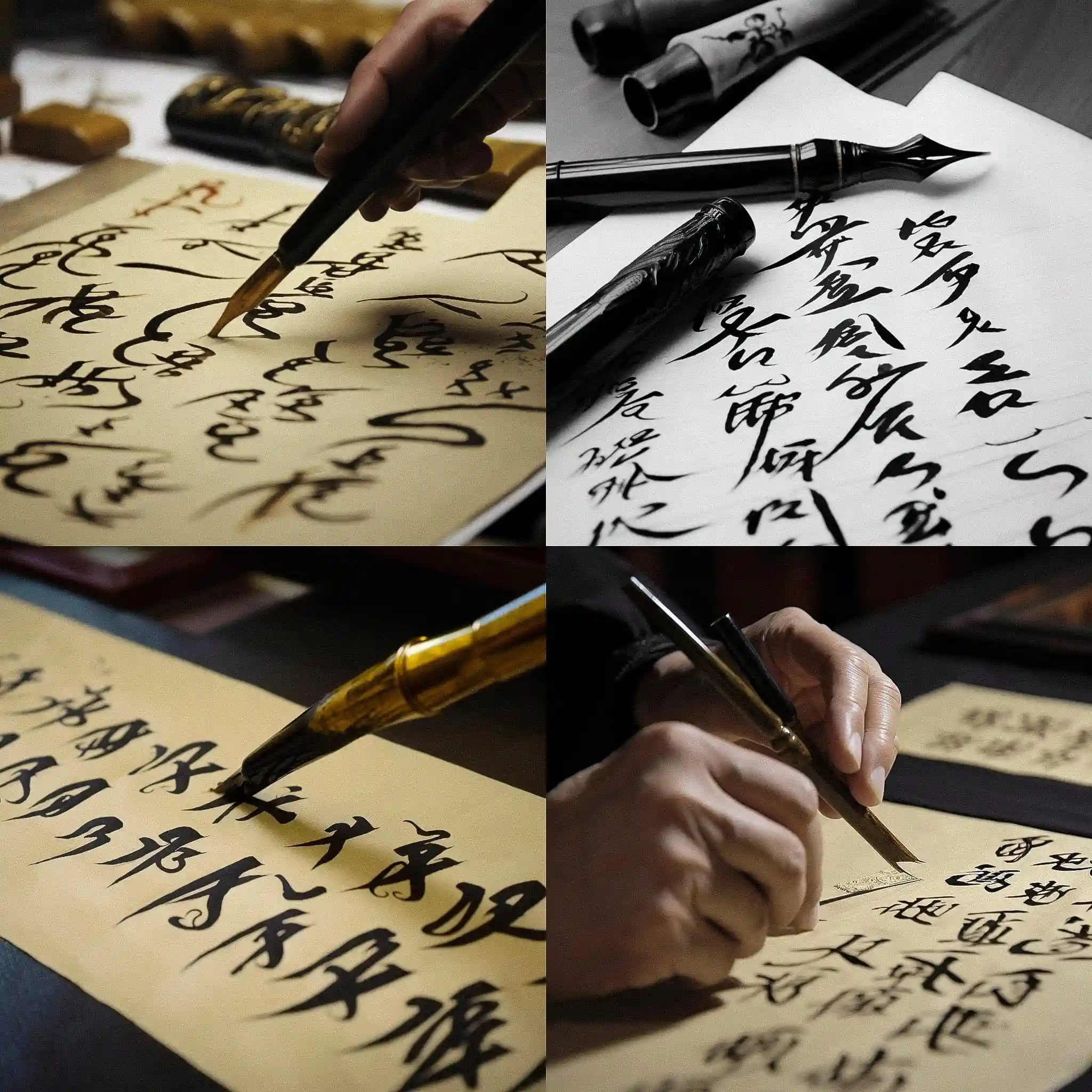-书法 calligraphy风格midjourney AI绘画作品