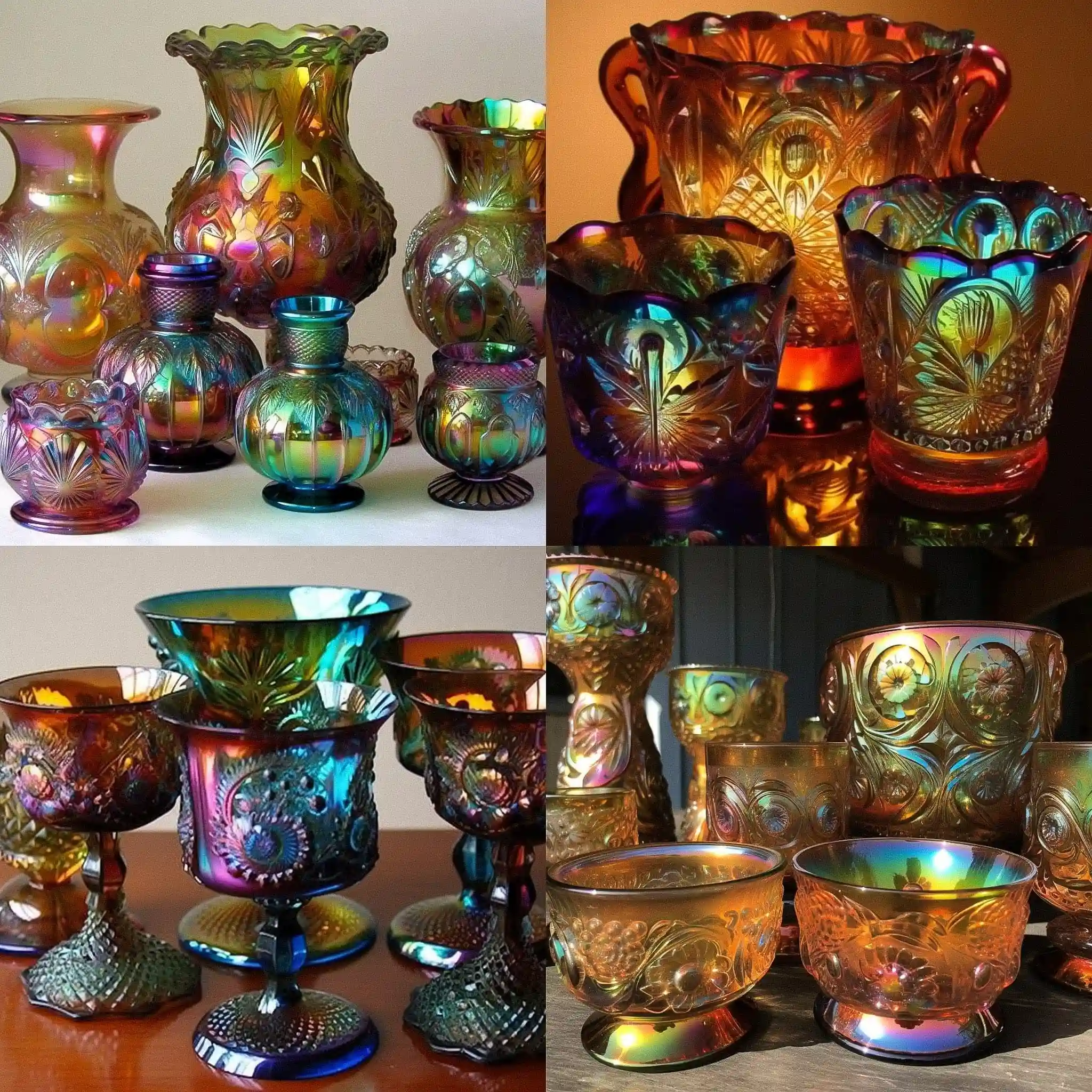 嘉年华玻璃 carnival glass风格midjourney AI绘画作品 -嘉年华玻璃 carnival glass风格midjourney AI绘画作品