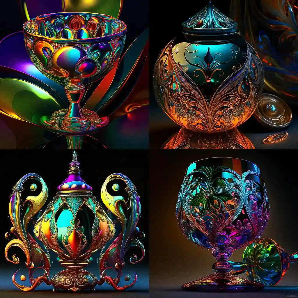 嘉年华玻璃 carnival glass风格midjourney AI绘画作品 -嘉年华玻璃 carnival glass风格midjourney AI绘画作品