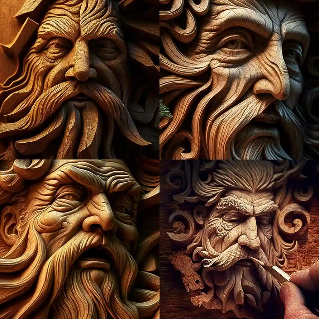 -雕刻 carving风格midjourney AI绘画作品