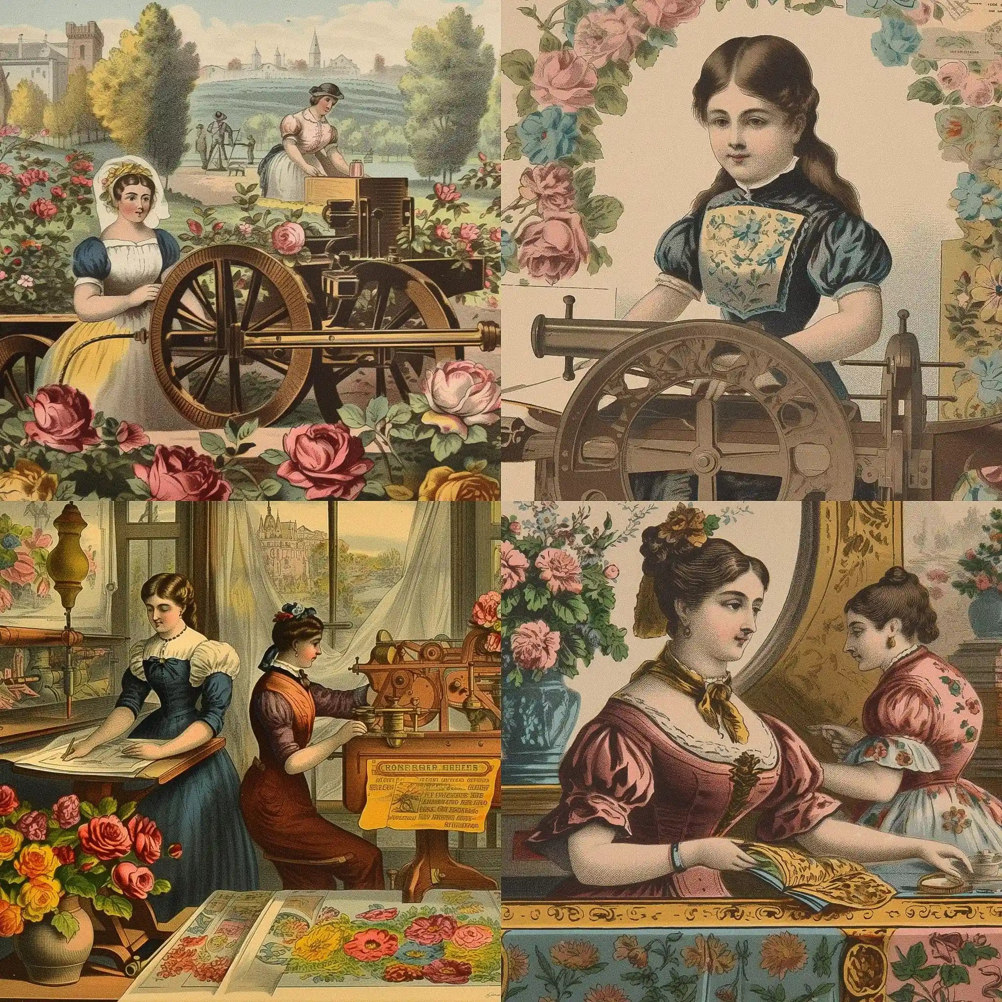 -石版印刷 chromolithography风格midjourney AI绘画作品