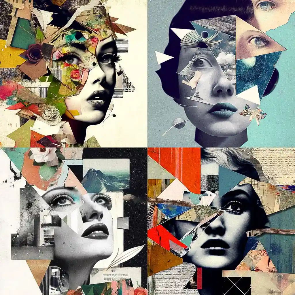 -拼贴画 collage风格midjourney AI绘画作品