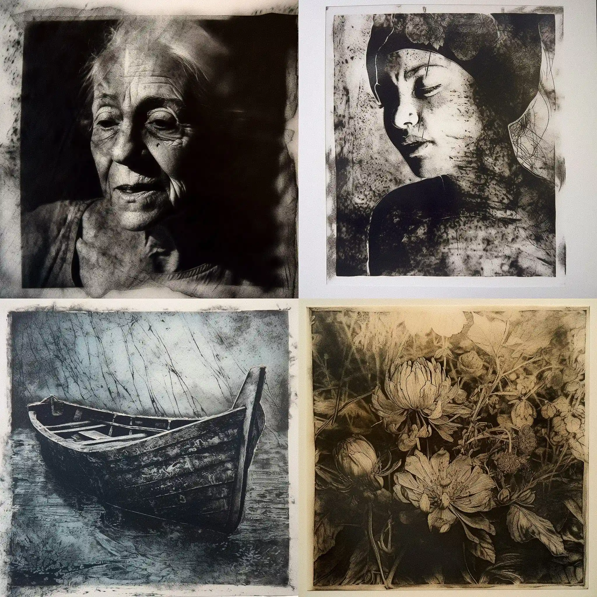 -胶版印刷 collotype print风格midjourney AI绘画作品