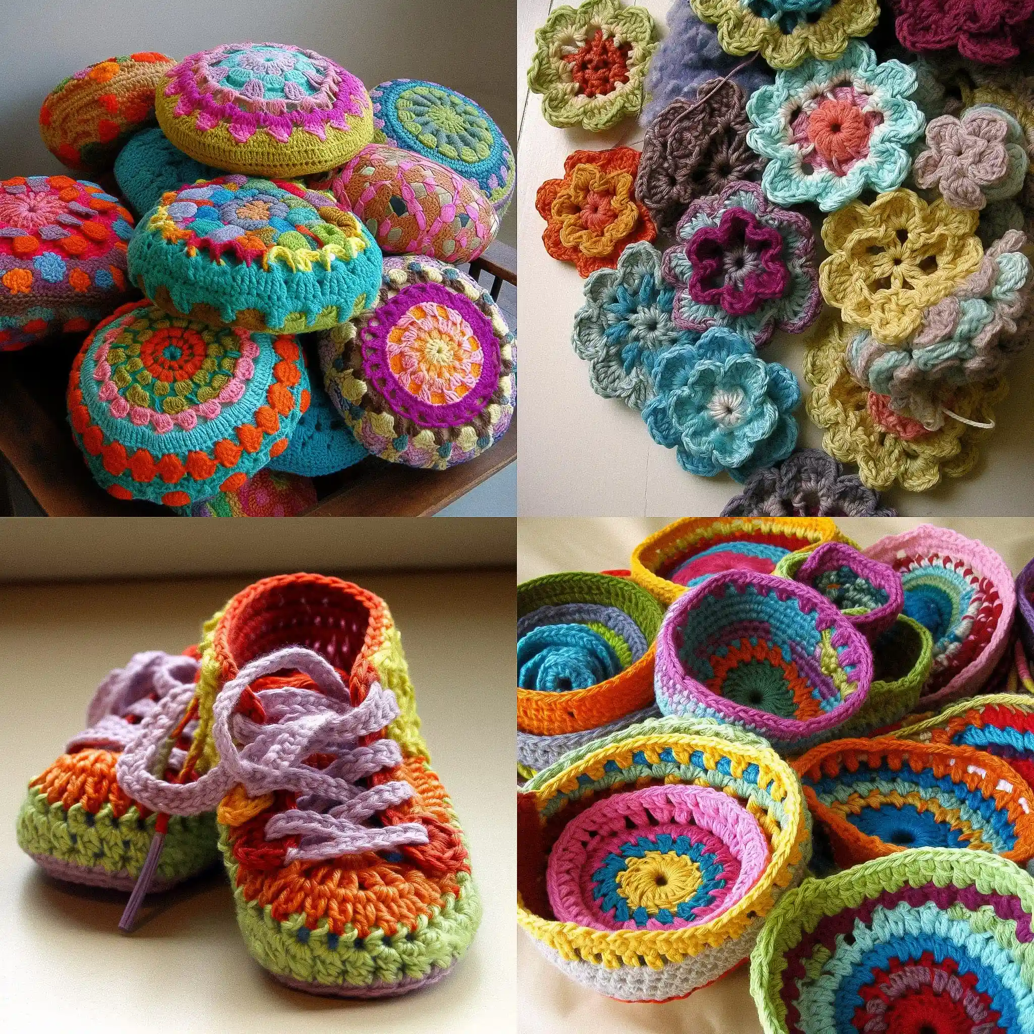 钩针编织 crocheted风格midjourney AI绘画作品 -钩针编织 crocheted风格midjourney AI绘画作品