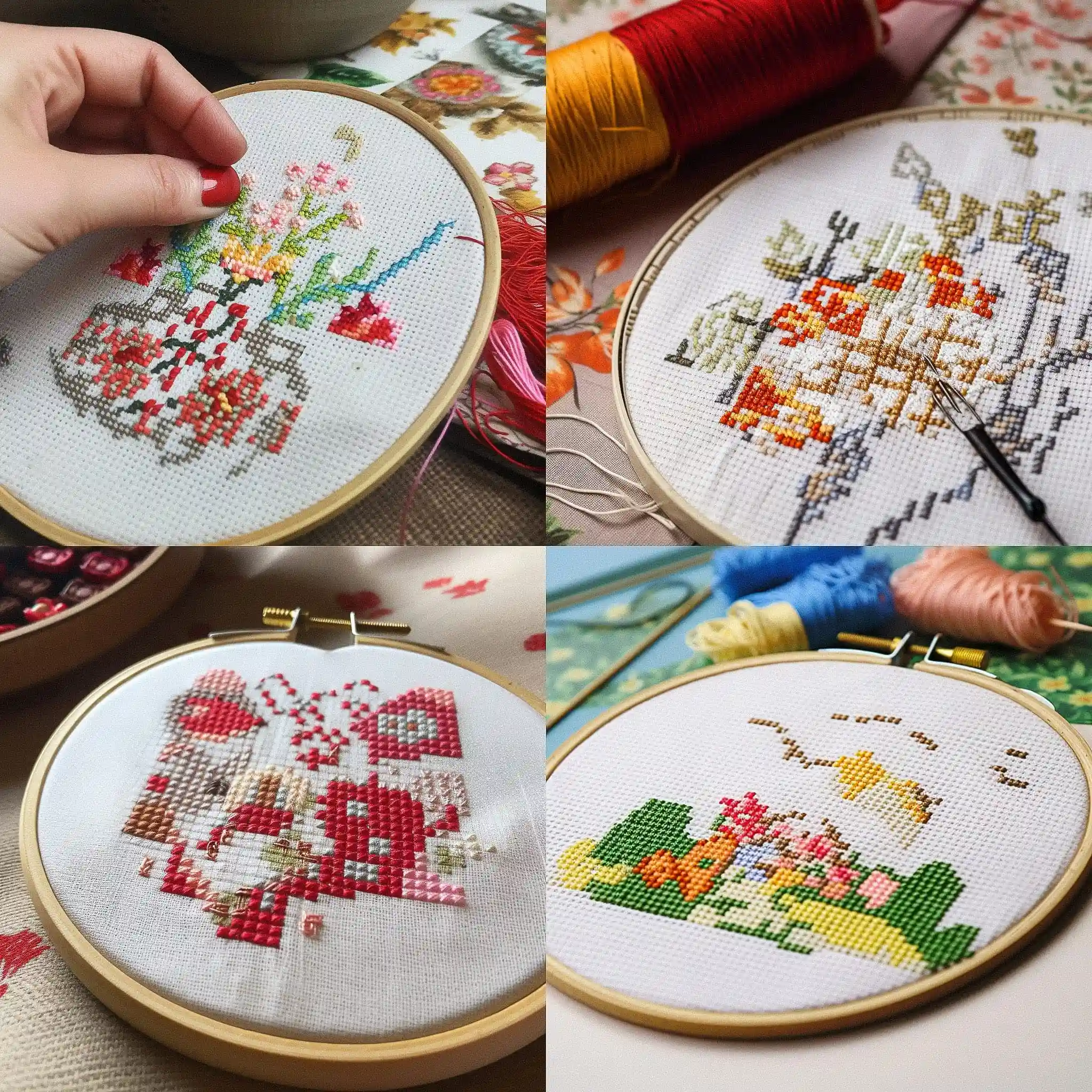 -十字绣 cross stitching风格midjourney AI绘画作品