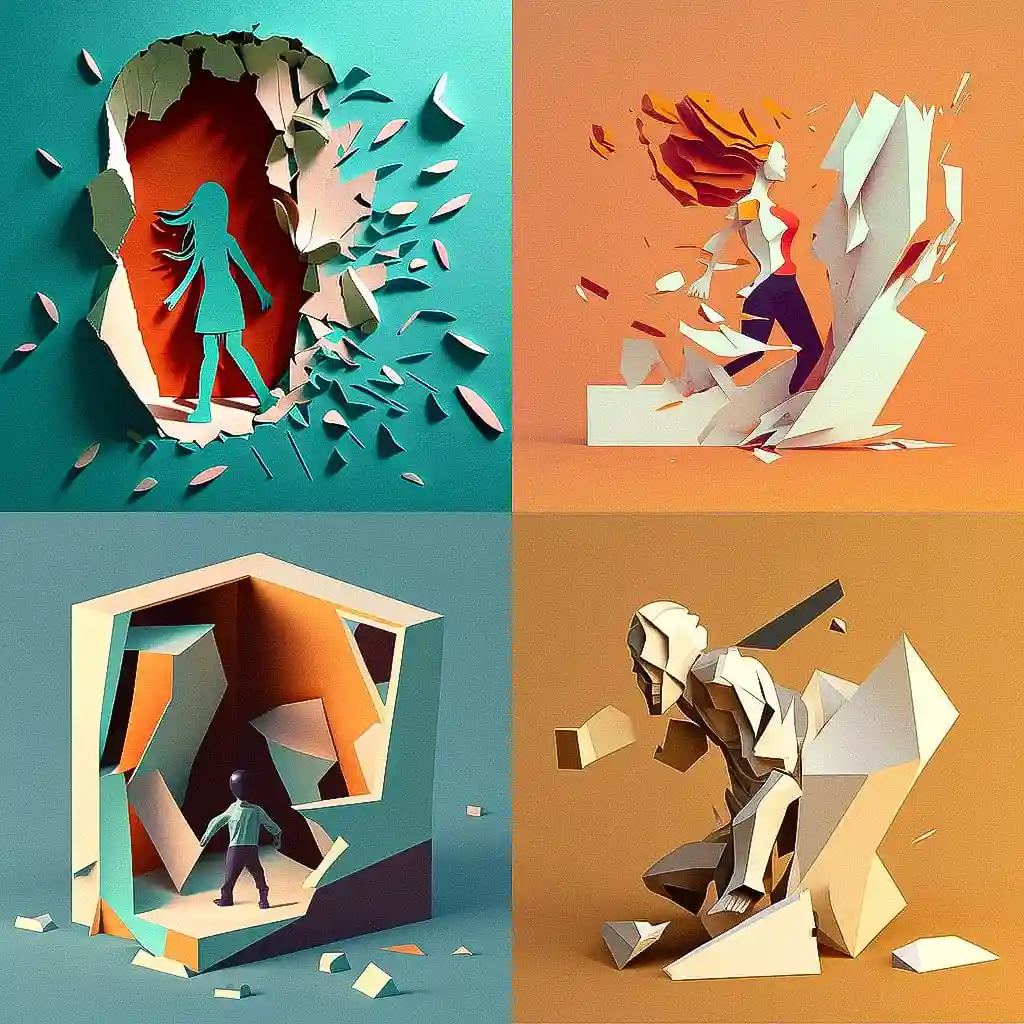 剪纸动画 cutout animation风格midjourney AI绘画作品 -剪纸动画 cutout animation风格midjourney AI绘画作品