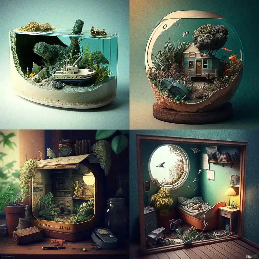 透视模型 diorama风格midjourney AI绘画作品 -透视模型 diorama风格midjourney AI绘画作品