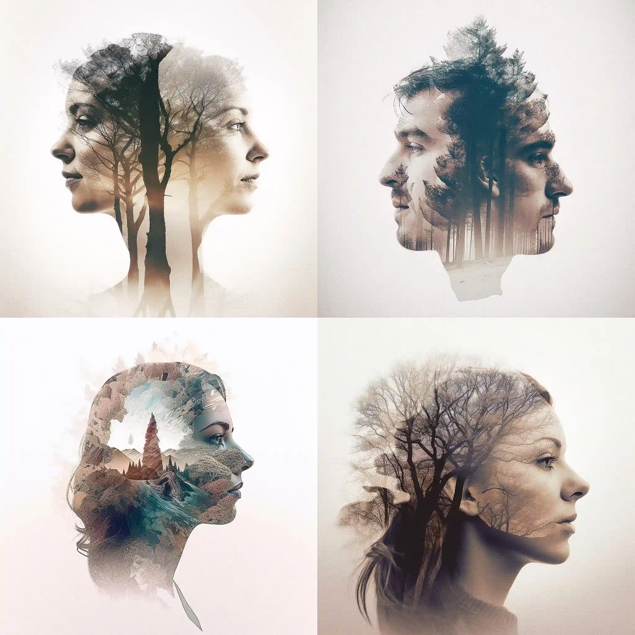 双重曝光照片 double exposure风格midjourney AI绘画作品 -双重曝光照片 double exposure风格midjourney AI绘画作品
