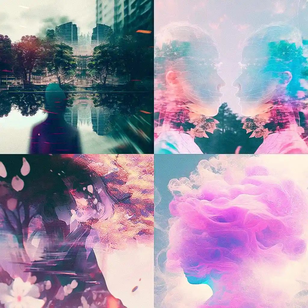 双重曝光照片 double exposure风格midjourney AI绘画作品 -双重曝光照片 double exposure风格midjourney AI绘画作品