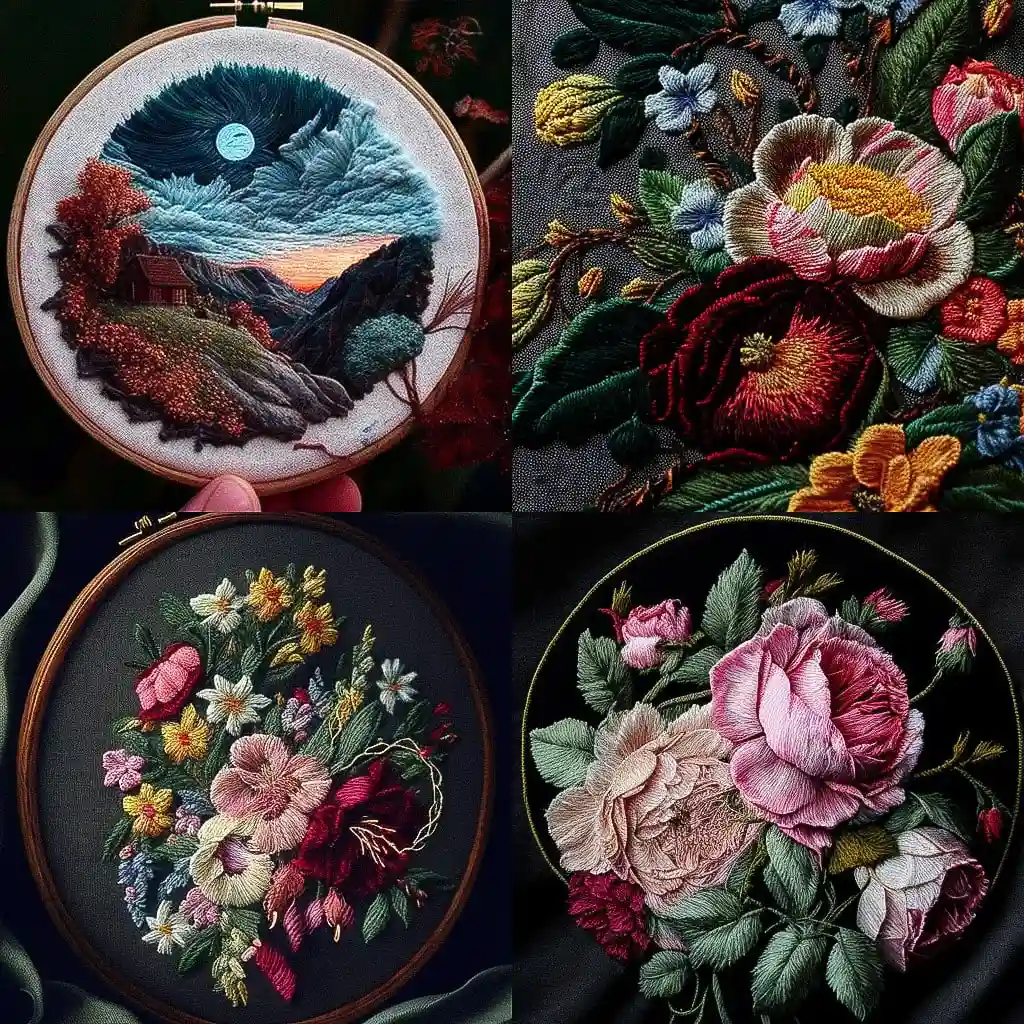 刺绣 embroidery风格midjourney AI绘画作品 -刺绣 embroidery风格midjourney AI绘画作品