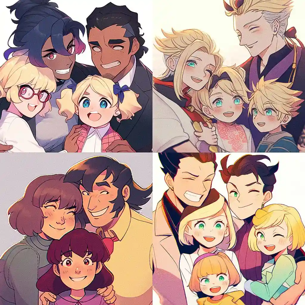 家庭肖像 family portrait风格midjourney AI绘画作品 -家庭肖像 family portrait风格midjourney AI绘画作品