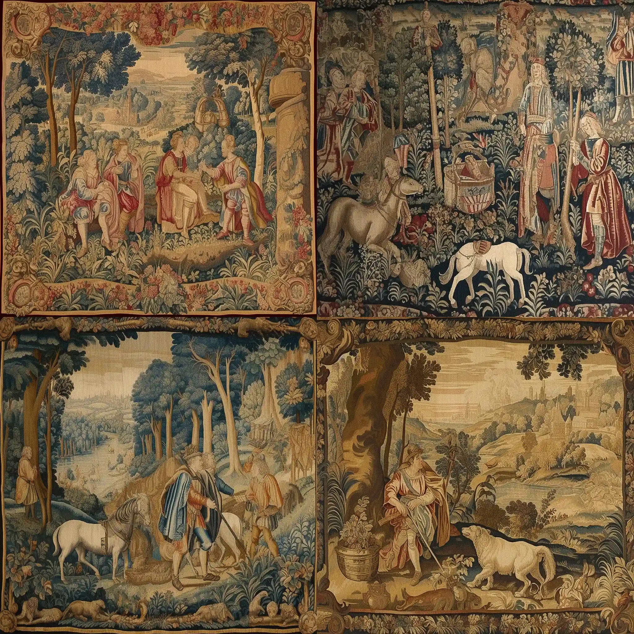 佛兰芒挂毯 flemish tapestry风格midjourney AI绘画作品 -佛兰芒挂毯 flemish tapestry风格midjourney AI绘画作品