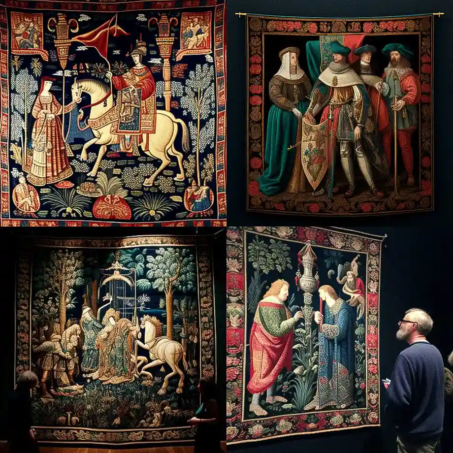 佛兰芒挂毯 flemish tapestry风格midjourney AI绘画作品 -佛兰芒挂毯 flemish tapestry风格midjourney AI绘画作品