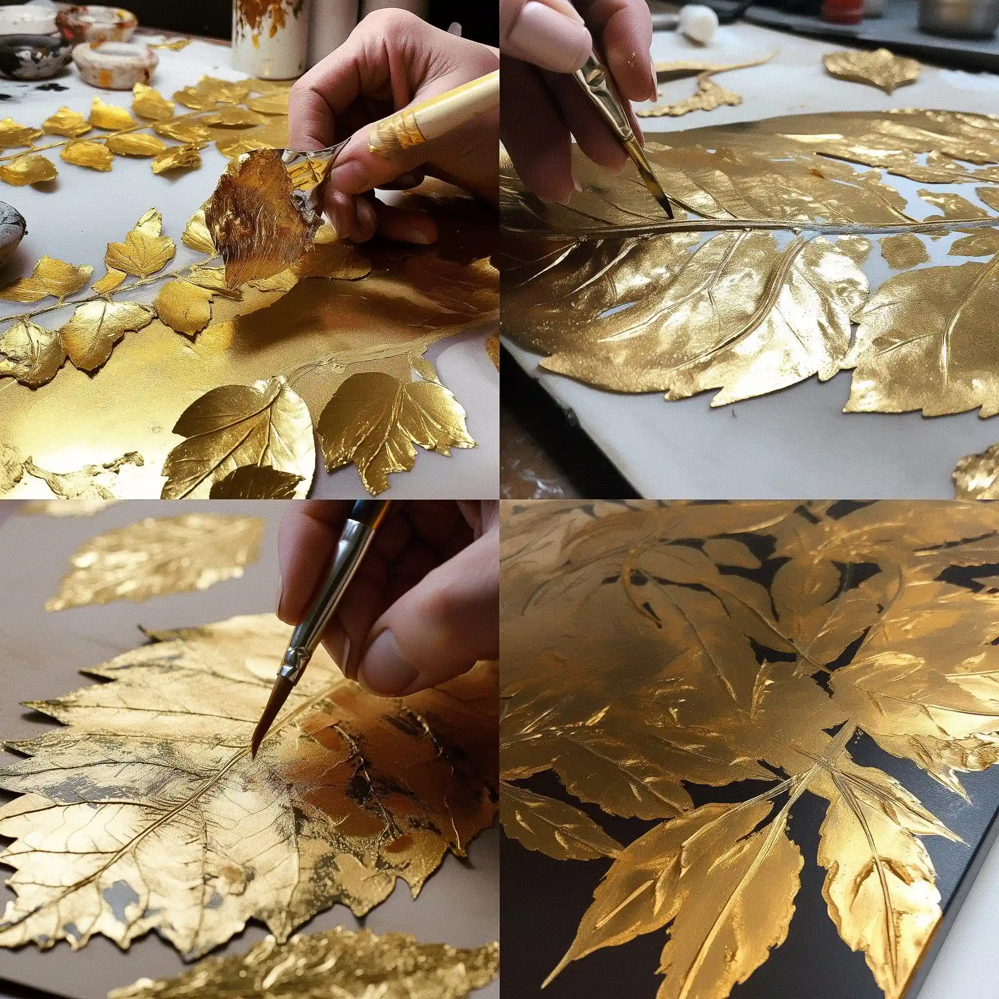 镀金箔 gold leafing风格midjourney AI绘画作品 -镀金箔 gold leafing风格midjourney AI绘画作品