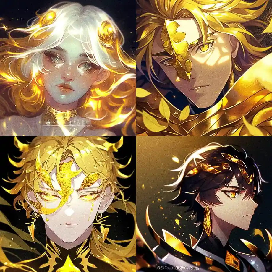 镀金箔 gold leafing风格midjourney AI绘画作品 -镀金箔 gold leafing风格midjourney AI绘画作品