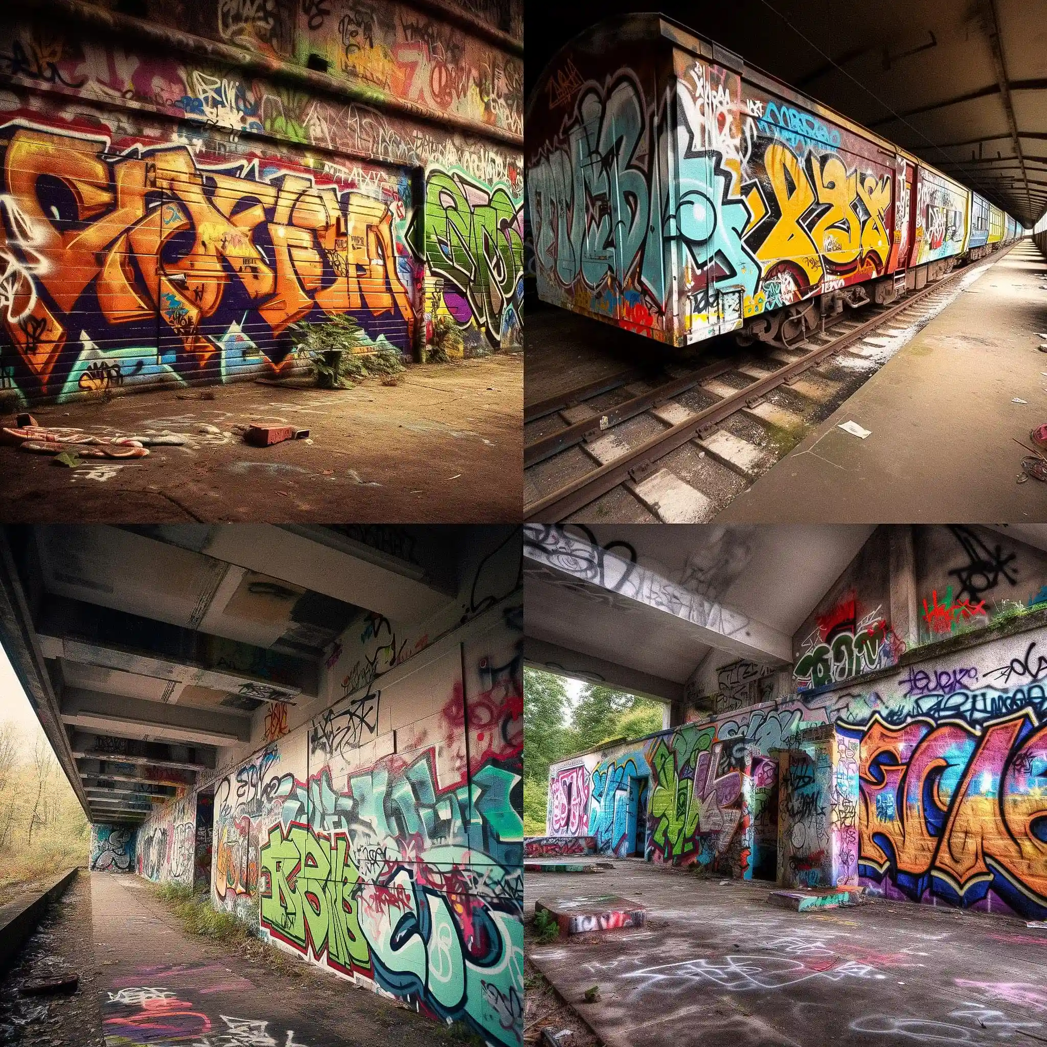 涂鸦 graffiti风格midjourney AI绘画作品 -涂鸦 graffiti风格midjourney AI绘画作品