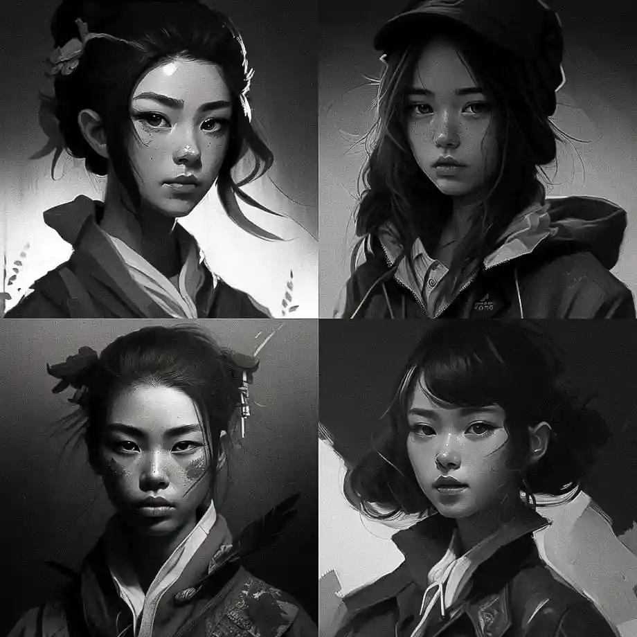 灰度 grayscale风格midjourney AI绘画作品 -灰度 grayscale风格midjourney AI绘画作品