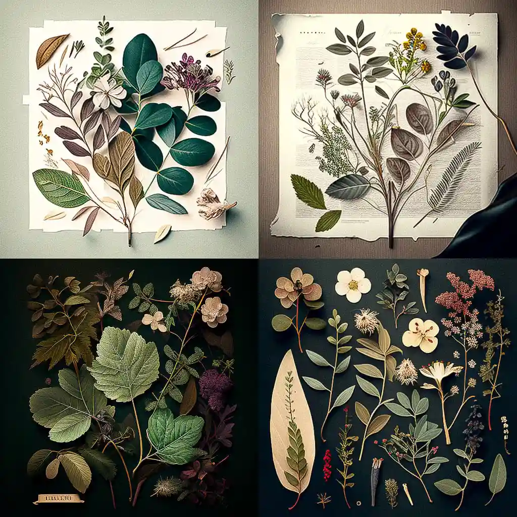 -植物标本 herbarium风格midjourney AI绘画作品