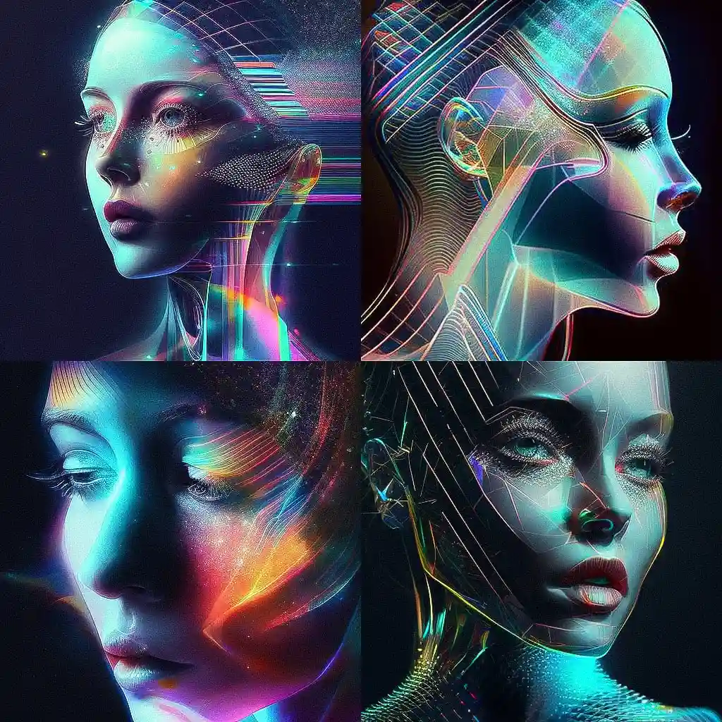 -全息术 holography风格midjourney AI绘画作品