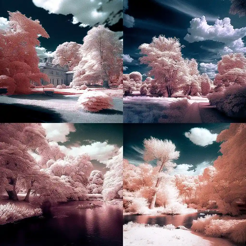-红外摄影 infrared photography风格midjourney AI绘画作品