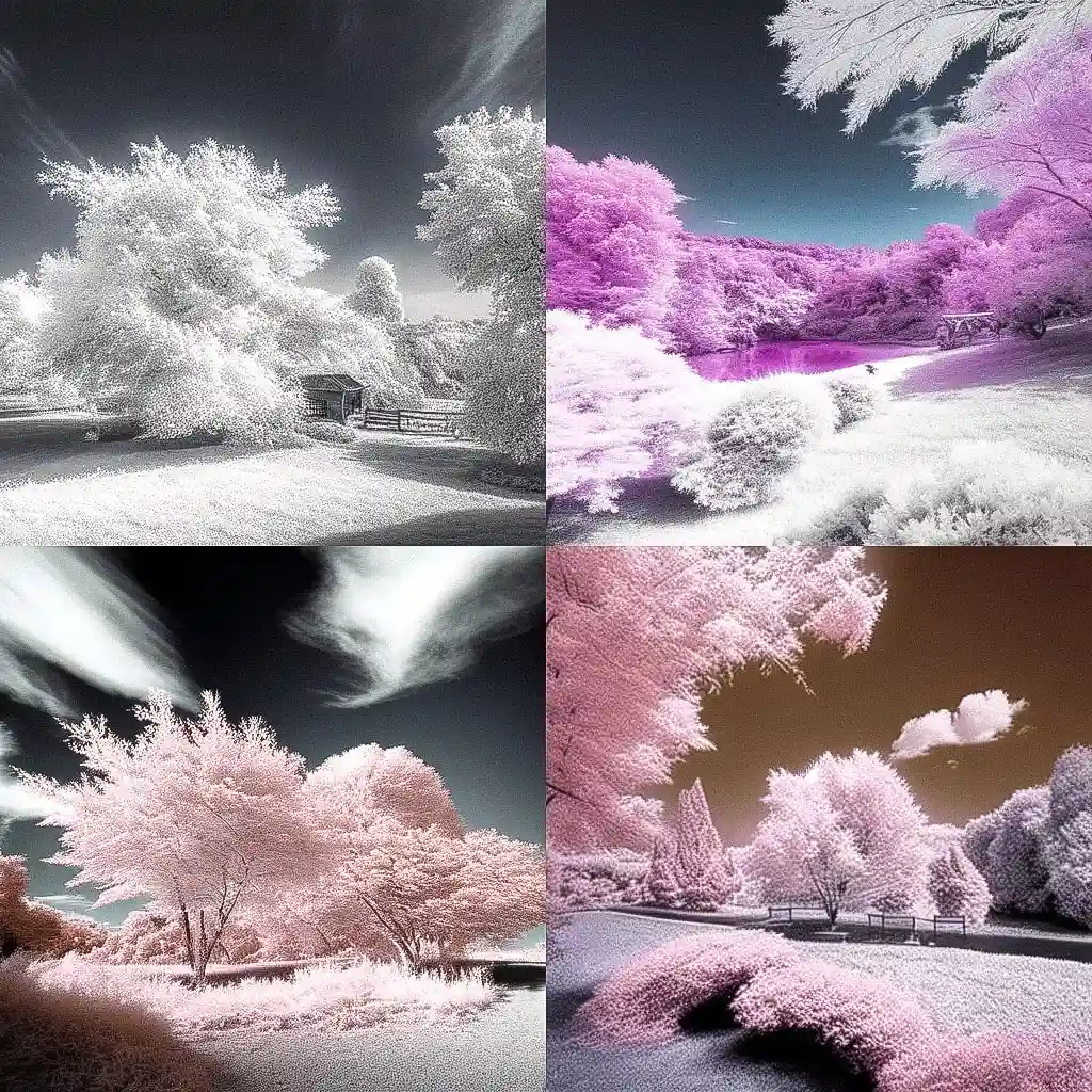 -红外摄影 infrared photography风格midjourney AI绘画作品