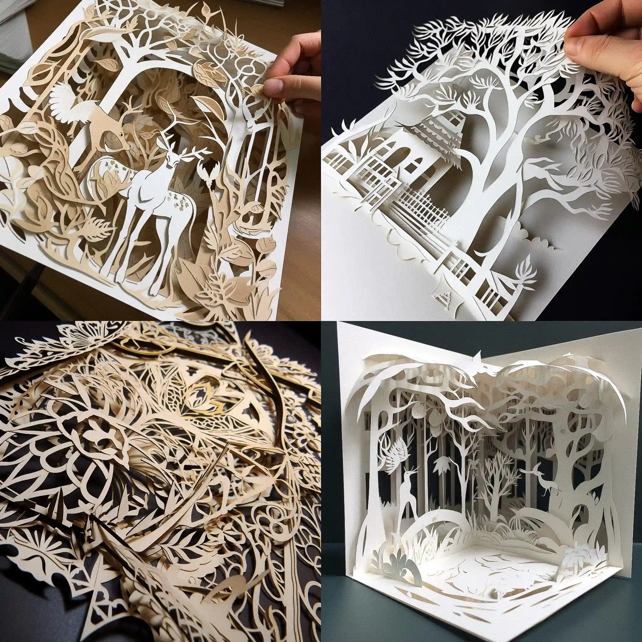 切纸艺术 kirigami风格midjourney AI绘画作品 -切纸艺术 kirigami风格midjourney AI绘画作品