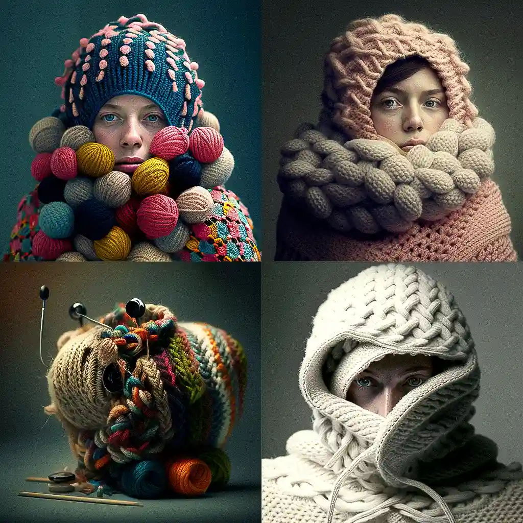 -编织的 knitted风格midjourney AI绘画作品