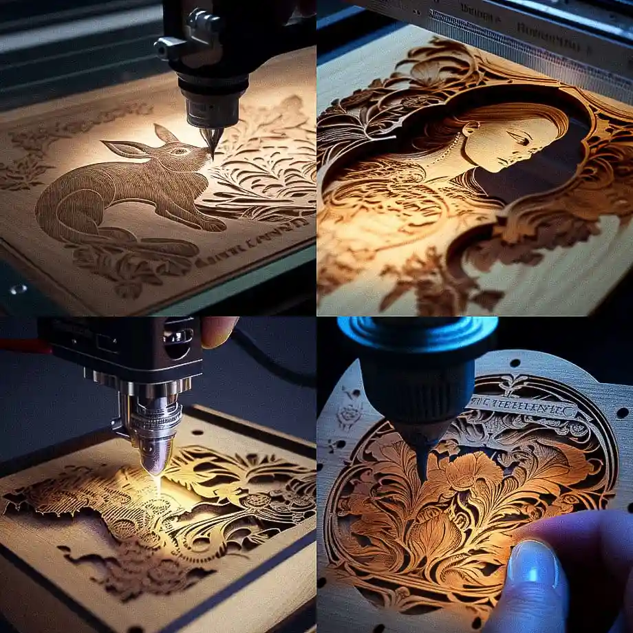 -激光雕刻 laser engraving风格midjourney AI绘画作品