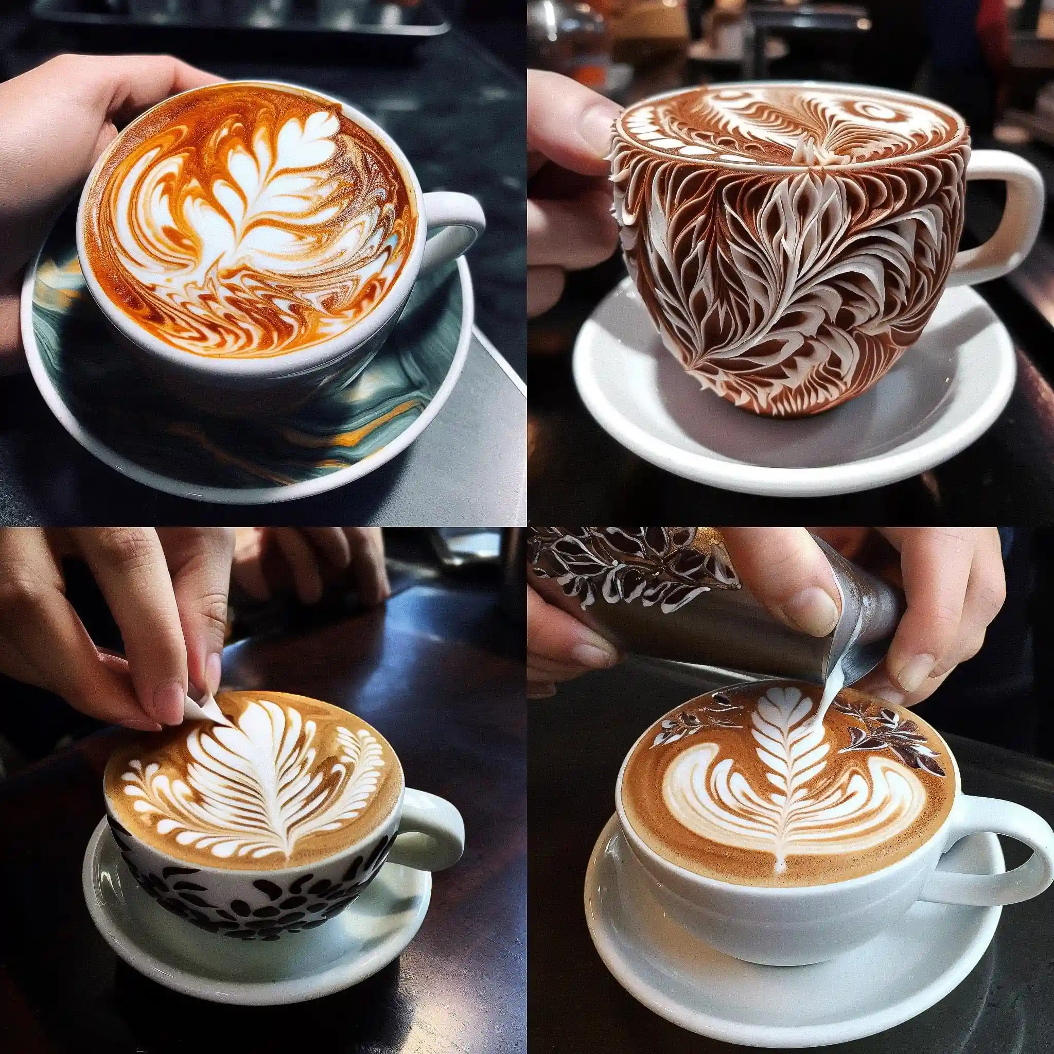 -拿铁艺术 latte art风格midjourney AI绘画作品