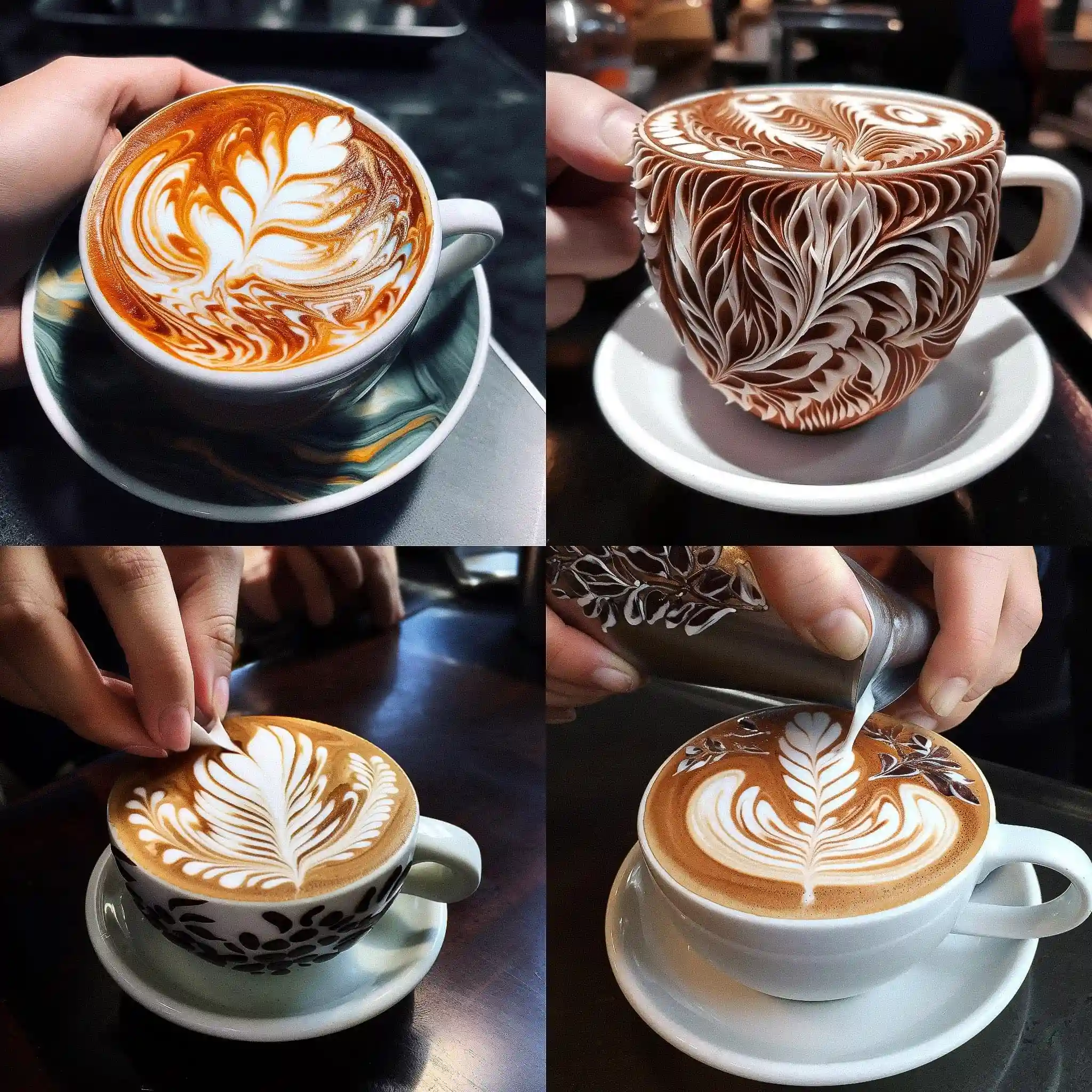 拿铁艺术 latte art风格midjourney AI绘画作品 -拿铁艺术 latte art风格midjourney AI绘画作品